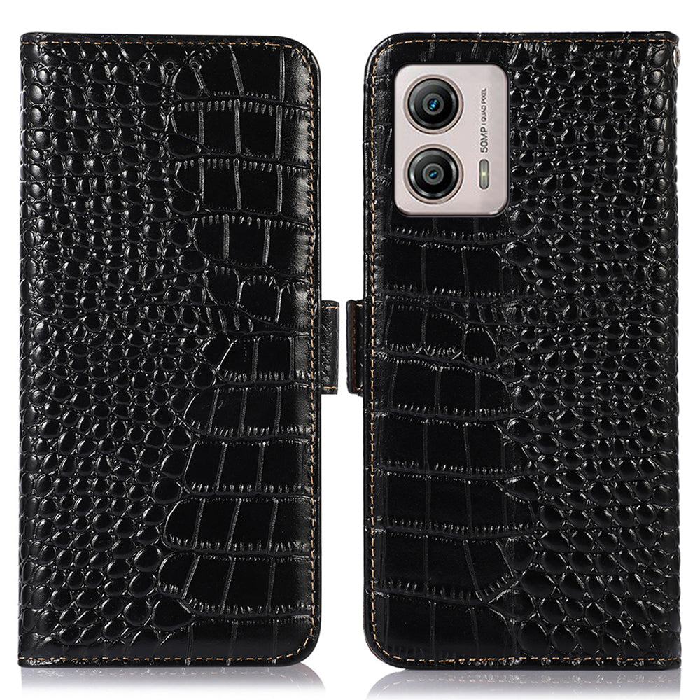 Leather Phone Case for Motorola Moto G53 5G RFID Blocking Crocodile Texture Anti-scratch Drop-proof Phone Cover Wallet Stand Leather Phone Case for Motorola Moto G53 5G RFID Blocking Crocodile Texture Anti-scratch Drop-proof Phone Cover Wallet Stand